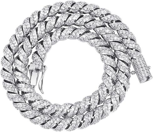 ICEDIAMOND 10MM مطلي بالذهب Creative Retro Helix Cables Necklace سلسلة سلسلة ، Iced Out Bling CZ Diamond Hip Hop Charm Jewelry for Men in Kuwait