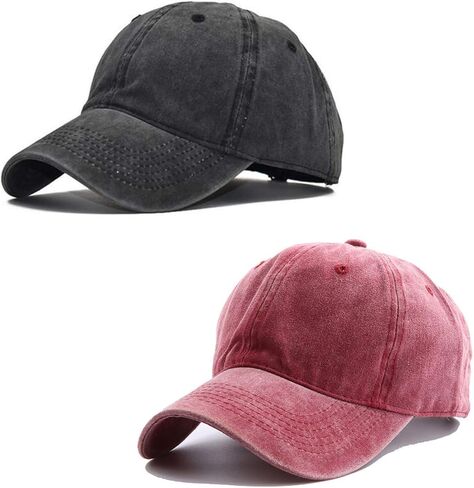 Unisex Retro Baseball Cap,Plain Flat Cap Sun Hat Adjustable Cotton Hats 2-Piece Set in Saudi Arabia