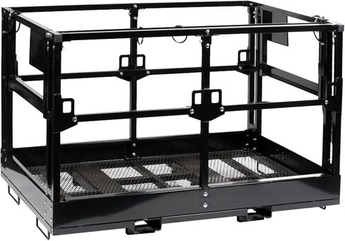 48"X72" Forklift Man Basket, 1700LB Capacity Heavy-Duty Safety Cage with Wheels, Lock & Safety Harness, 2-Man Collapsible Forklift Work Platform in Kuwait
