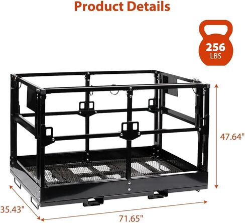 48"X72" Forklift Man Basket, 1700LB Capacity Heavy-Duty Safety Cage with Wheels, Lock & Safety Harness, 2-Man Collapsible Forklift Work Platform in Kuwait