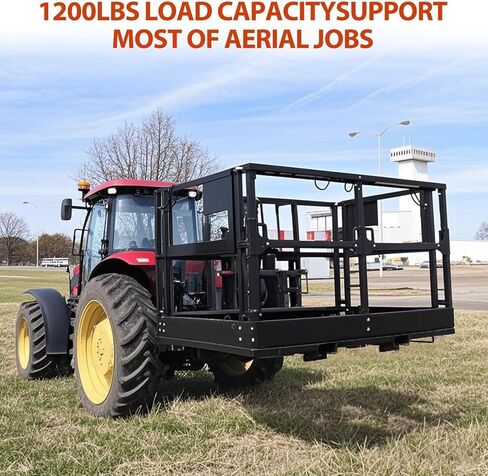 48"X72" Forklift Man Basket, 1700LB Capacity Heavy-Duty Safety Cage with Wheels, Lock & Safety Harness, 2-Man Collapsible Forklift Work Platform in Kuwait