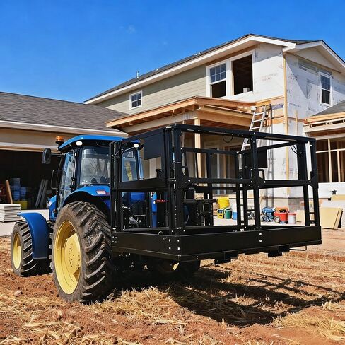 48"X72" Forklift Man Basket, 1700LB Capacity Heavy-Duty Safety Cage with Wheels, Lock & Safety Harness, 2-Man Collapsible Forklift Work Platform in Kuwait