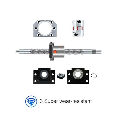 1Pcs 16mm Lead 10mm 1610 CNC Rolled BallScrew with SFU1610 Single Nut + BKBF12 End Support + DSG16H Housing + Coupling(1475) in Saudi Arabia
