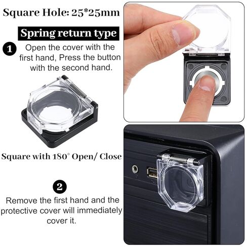 Power Push Button Switch Cover, 2 Pcs Dustproof Safety Button Cap Waterproof and Collision Resistant Power Buttons Cover Protector for 38 x 34 mm Mounting Hole Computer PC Desktop in Saudi Arabia