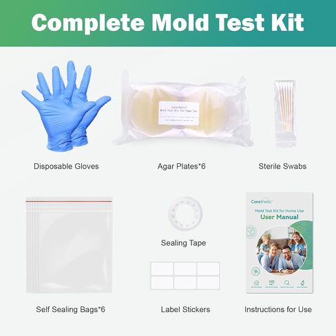 Mold Test Kit for Home – 6 DIY Air, Surface & HVAC Tests : at-Home Mold Testing with Lab Analysis & Identification of Black Mold, Toxic Mold and More in Kuwait
