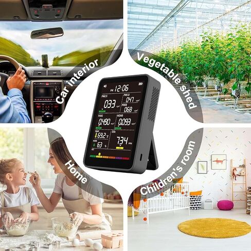 Professional Indoor Air Quality Monitor with AQI Alerts, Portable Real-Time Detector for Home, Car, Plants & Pet in Kuwait