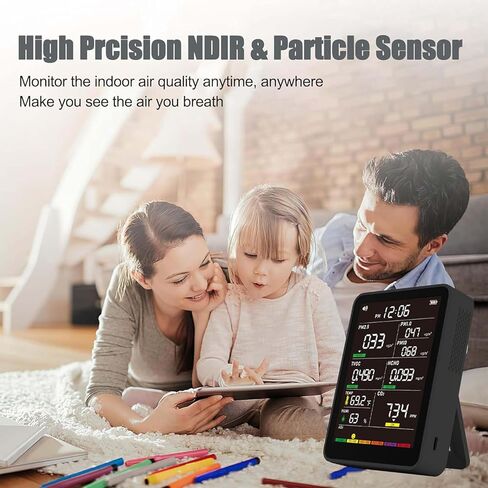 Professional Indoor Air Quality Monitor with AQI Alerts, Portable Real-Time Detector for Home, Car, Plants & Pet in Kuwait