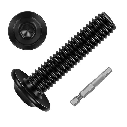 25-Piece M6-1.0 x 16mm Flange Button Head Screws - Black 304 Stainless Steel Socket Head Screws, Allen Hex Drive & Bit Included, Full Thread Machine Bolts in Kuwait
