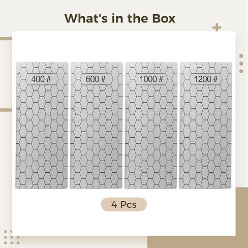 4 Pcs Hone Blades, 400-1200 Grit, Honeycomb Sharpening Stones, for Knife & Chisel with Laser Etching in Kuwait