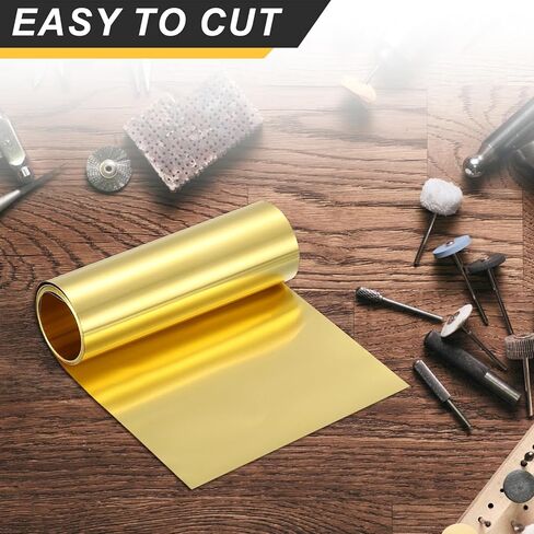 uxcell Brass Sheet Roll, 40" x 8" x 0.016" Metal Flashing Brass Foil Roll for Crafting, Electrical DIY Projects Repairs, Gold in Saudi Arabia