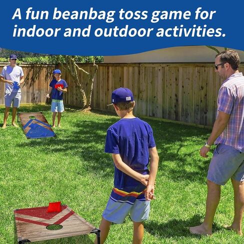 NZQXJXZ Portable Cornhole Board Set with 8 Bean Bags - 3x2 Ft Corn Hole Toss Game for Indoor and Outdoor Parties, Ideal for Kids, Adults, Beach, Yard and Camping in Kuwait