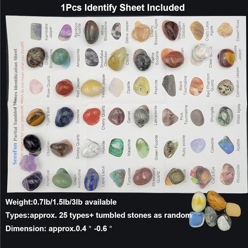 مجموعة 100 قطعة + (0.7 رطل) من الأحجار الكريمة والكريستال، 25 نوعًا من بلورات الأحجار المصقولة لصنع المجوهرات، أحجار الشاكرا والصخور والمعادن (0.7 رطل/100-120 قطعة) in Kuwait