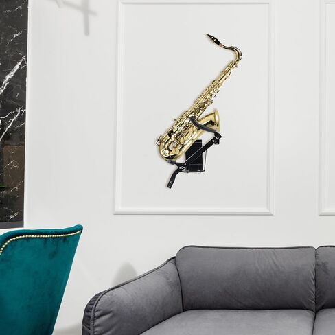 Wall-mounted Saxophone Stand Bracket for Alto and Tenor Saxophones, Wind Instrument Hook Holder with Slot Panel, Musical Instrument Display Rack for Home Use in Kuwait