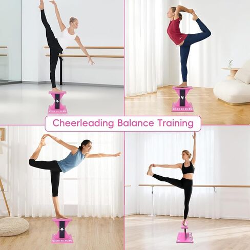 مدرب توازن التشجيع، تمرين تدريب الحركات البهلوانية لمعدات التشجيع الخشبية، لوح التوازن بحامل الطائر الوردي للقوة الأساسية والثبات والتحكم في الجسم in Kuwait