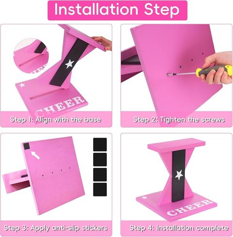 مدرب توازن التشجيع، تمرين تدريب الحركات البهلوانية لمعدات التشجيع الخشبية، لوح التوازن بحامل الطائر الوردي للقوة الأساسية والثبات والتحكم في الجسم in Kuwait