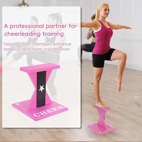 مدرب توازن التشجيع، تمرين تدريب الحركات البهلوانية لمعدات التشجيع الخشبية، لوح التوازن بحامل الطائر الوردي للقوة الأساسية والثبات والتحكم في الجسم in Kuwait