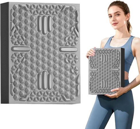 وسادة توازن للتمرين من HAPBEAR - وسادة توازن إسفنجية غير قابلة للانزلاق مقاس 38.1 سم × 30.48 سم مع ثبات وتدليك 2 في 1 - طبقة TPE سميكة بسمك 2.2 سم مع بطانة ناعمة + طبقة تدليك EVA للعلاج الطبيعي والتدريب الأساسي والتدليك in Kuwait