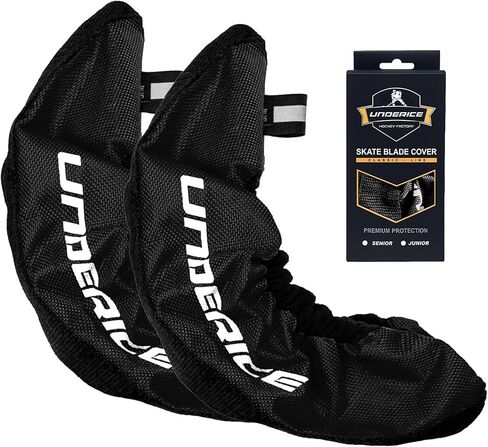 واقيات التزلج على الجليد من UICE، غطاء شفرة التزلج لتزلج الهوكي، واقيات التزلج على الجليد، هدية الهوكي للشباب وAdlut (صغار أسود) in Kuwait