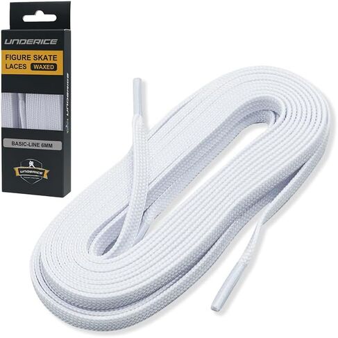 UCIE Figure Skate Laces Waxed 6mm White in Saudi Arabia