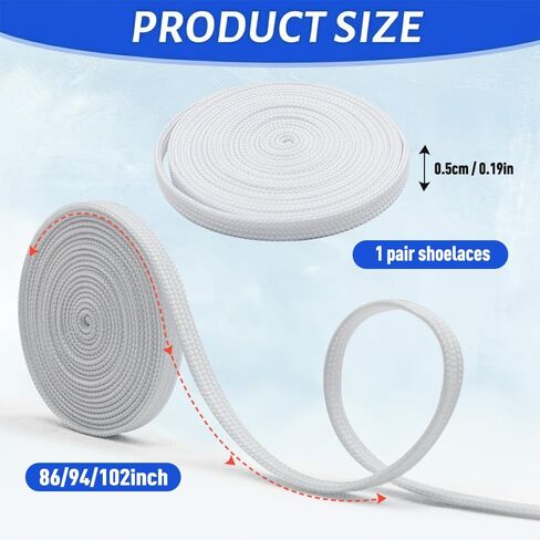UCIE Figure Skate Laces Waxed 6mm White in Saudi Arabia