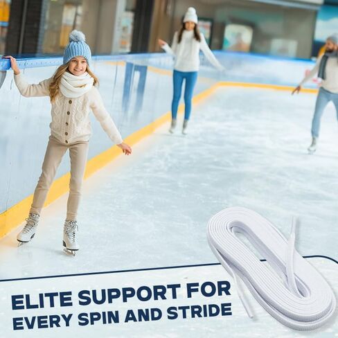 UCIE Figure Skate Laces Waxed 6mm White in Saudi Arabia