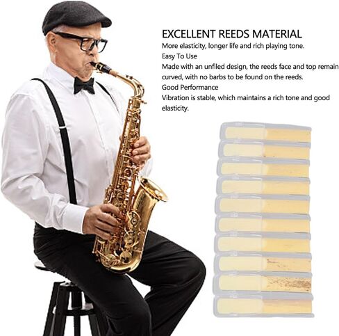 Bb Saxophone Reeds Bb Soprano Sax Reeds 2.5 Strength Professional Saxophone Reeds with Unfiled Design for Beginners Professionals(10PCS) in Kuwait