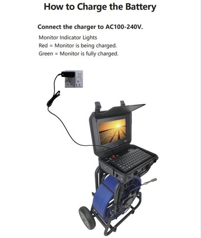 Sewer Camera Charger, Drain Camera Accessories, 12V DC Adapter, 100VAC-240VAC/DC, Works for Sumkea Sewer Inspection Camera (10DX1/10DZ/10DA), US Plug in Saudi Arabia