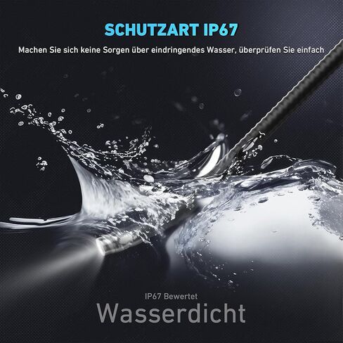 Ralcam Articulating Borescope Endoscope Camera with Light, 210° Dual-Direction Snake Camera for Automotive Inspection, 6.2mm Probe, 4.3" HD Screen, 6 Adjustable LEDs, IP67 Waterproof Semi-Rigid Cable in Kuwait