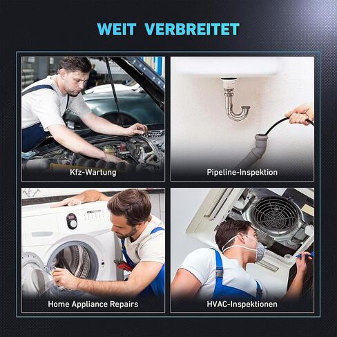 Ralcam Articulating Borescope Endoscope Camera with Light, 210° Dual-Direction Snake Camera for Automotive Inspection, 6.2mm Probe, 4.3" HD Screen, 6 Adjustable LEDs, IP67 Waterproof Semi-Rigid Cable in Kuwait