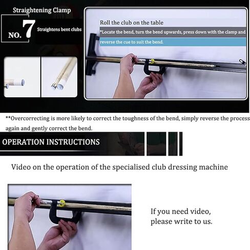 Billiard Cue Stick Repairer - 7 in 1 Multifunctional Snooker Cue Repairing Machine for Club Straightening and Leather Replacement with Tips Clamp Repair Tool in Kuwait