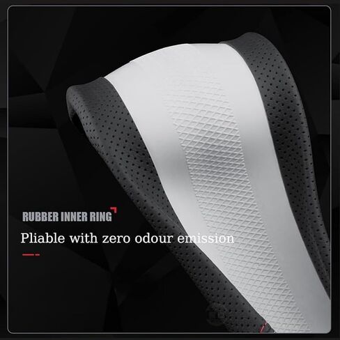 for Mercedes Benz AMG EQE 2017-2026 Car Steering Wheel Cover Anti-Slip Breathable Car Steering Wheel Protector Car Accessories Interior,O-Type-Black White in Saudi Arabia