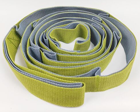 Fitness Stretching Strap Yoga Strap, Non Elastic Stretch Band for Physical Therapy, Home Workout, Exercise, Pilates and Gymnastics, 12 Multi-Loop Leg Stretcher Belt 1.5" W x 8' L in Saudi Arabia