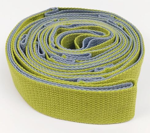 Fitness Stretching Strap Yoga Strap, Non Elastic Stretch Band for Physical Therapy, Home Workout, Exercise, Pilates and Gymnastics, 12 Multi-Loop Leg Stretcher Belt 1.5" W x 8' L in Saudi Arabia