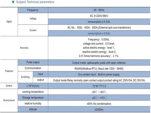 ADW210-D24-4S عداد الكهرباء ثلاثي الطور مع محولات تيار الإدخال 400A / 100mA in Kuwait
