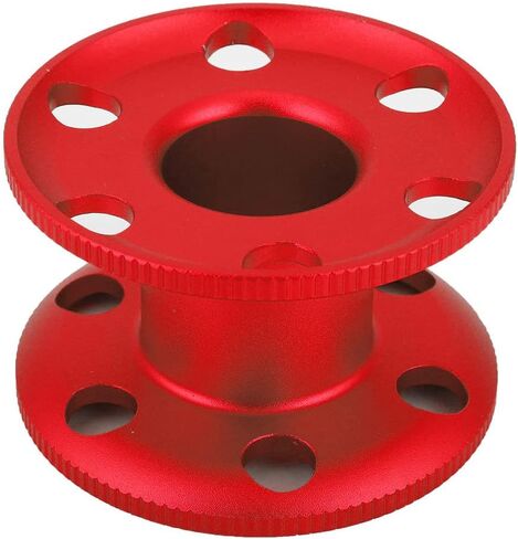 بكرة بكرة إصبع للغوص من سبائك الألومنيوم، سوداء، حجم صغير - مقاومة متينة للتآكل، استخدام مريح مع القفازات، مثالية للغوص الفني والكهف (أحمر) in Kuwait