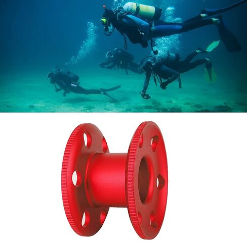 بكرة بكرة إصبع للغوص من سبائك الألومنيوم، سوداء، حجم صغير - مقاومة متينة للتآكل، استخدام مريح مع القفازات، مثالية للغوص الفني والكهف (أحمر) in Kuwait