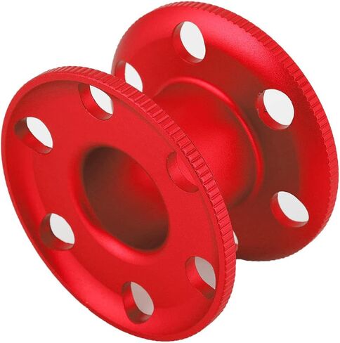 بكرة بكرة إصبع للغوص من سبائك الألومنيوم، سوداء، حجم صغير - مقاومة متينة للتآكل، استخدام مريح مع القفازات، مثالية للغوص الفني والكهف (أحمر) in Kuwait