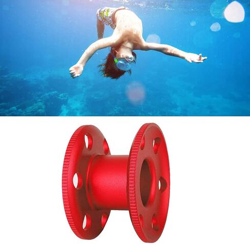 بكرة بكرة إصبع للغوص من سبائك الألومنيوم، سوداء، حجم صغير - مقاومة متينة للتآكل، استخدام مريح مع القفازات، مثالية للغوص الفني والكهف (أحمر) in Kuwait