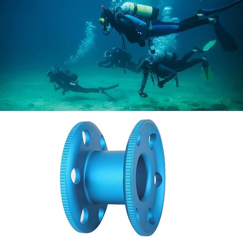 بكرة بكرة إصبع الغوص من سبائك الألومنيوم، سوداء، حجم صغير - مقاومة متينة للتآكل، استخدام مريح مع القفازات، مثالية للغوص الفني والكهف (أزرق) in Kuwait