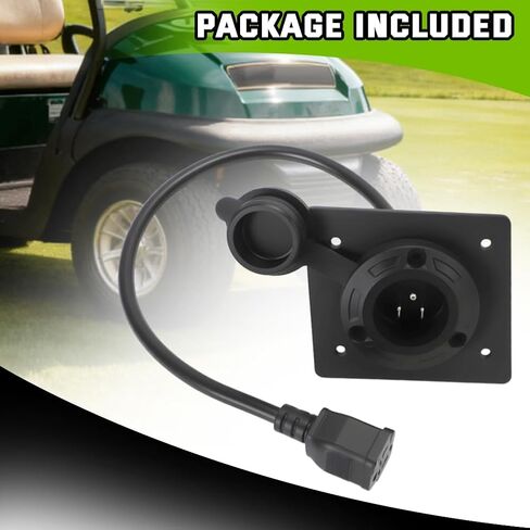AUTOVIC Charger Port Cover Plate Adapter with 120V Plug for Lithium Battery Compatible with EZGO TXT36 Golf Cart in Kuwait