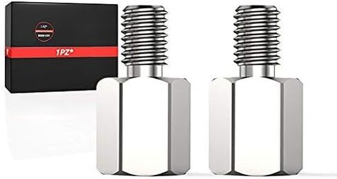 1PZ M8M-001 Mirror Adapters 10mm female to 8mm male Chrome for Motorcycle ATV Scooter Pit Dirt-Bike Mini-Bike (Pack of 2) in Kuwait