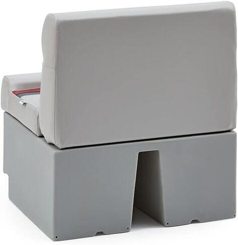 DeckMate Complete 28" Classic Pontoon Boat Seat Bench and Base - Gray, Red and Charcoal in Kuwait