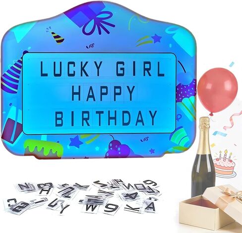 Bottle Service LED Sign & Birthday Light Box, Happy Birthday Theme, Changeable Letters, RGB Color Change, with 4 Sets Letters & 1 Numbers Kit & Remote, Portable for Events & Clubs in Saudi Arabia