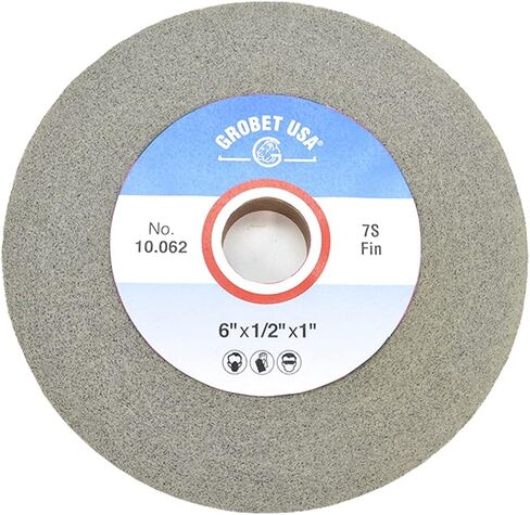 Grobet USA LD Deburring Wheel, 6" Dia., 1/2" Thick, 1" Hole with Tapered Adapter. Style 7S Fine. in Saudi Arabia