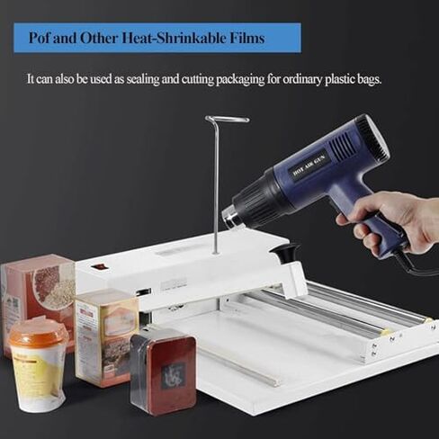 2-in-1 Shrink Wrap Machine with Heat Gun, Adjustable 9 Temp Levels, Fast 1-2s Sealing, Compatible with PVC & POF Film, Efficient Hand Wrapping Sealer (SKA600) in Saudi Arabia