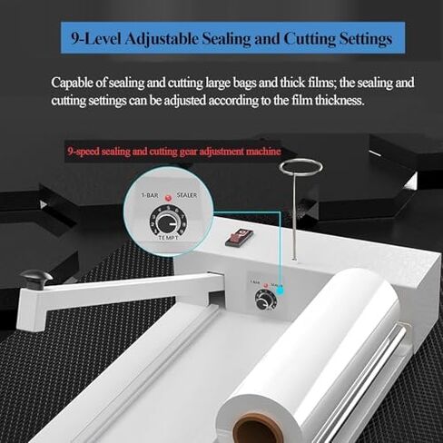 2-in-1 Shrink Wrap Machine with Heat Gun, Adjustable 9 Temp Levels, Fast 1-2s Sealing, Compatible with PVC & POF Film, Efficient Hand Wrapping Sealer (SKA600) in Saudi Arabia