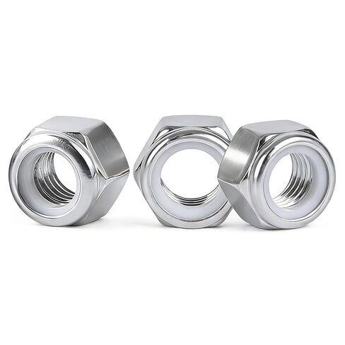 #10-24 صواميل قفل، 60 قطعة 304 (18-8) صواميل قفل من النايلون من الفولاذ المقاوم للصدأ، صواميل نيلوك بخيط قياسي بوصة in Kuwait