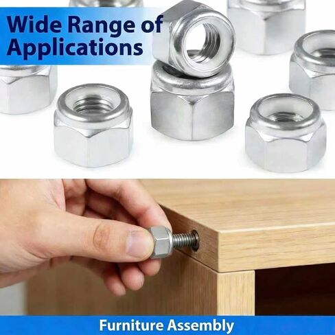 #10-24 صواميل قفل، 60 قطعة 304 (18-8) صواميل قفل من النايلون من الفولاذ المقاوم للصدأ، صواميل نيلوك بخيط قياسي بوصة in Kuwait