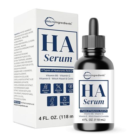 Hyaluronic Acid Serum with Vitamin B5 for Face | Lightweight Hydrating Face Serum for Dry & Sensitive Skin | 4 Types of HA at 2% with Vitamin C & E | Oil-Free & Fragrance-Free, 4 fl oz in Saudi Arabia