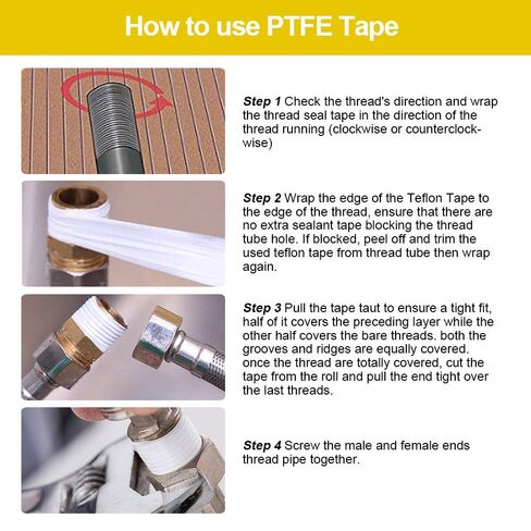 Thread Seal Tapes for Plumbers, Sealant Tape for Leak Water Pipe Thread(1/2-118inch-10Roll) in Saudi Arabia